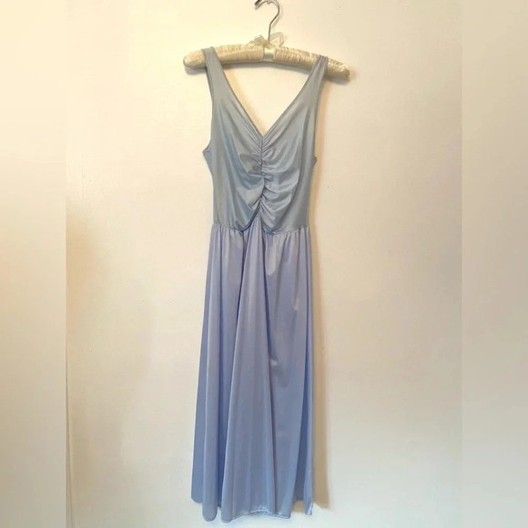 Vintage - Two Tone Blue Balletcore Slip Dress with Low Back - Picture 11 of 12